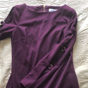 Plum, purple fitted work, cocktail dress